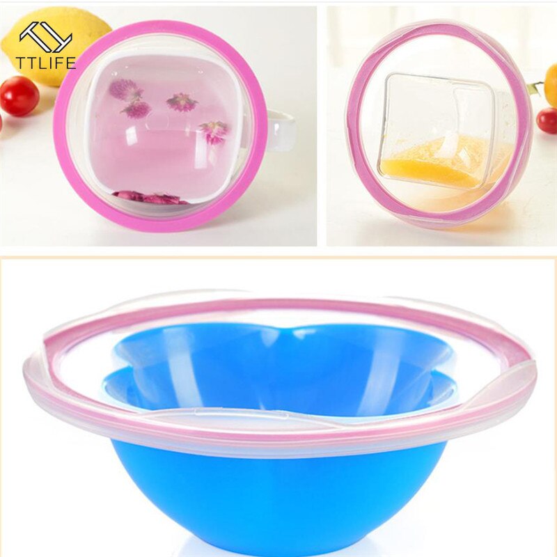 TTLIFE Food Wraps Reusable Silicone Food Fresh Keeping Sealed Covers Silicone Seal Vacuum Stretch Lids Saran Wraps Organization