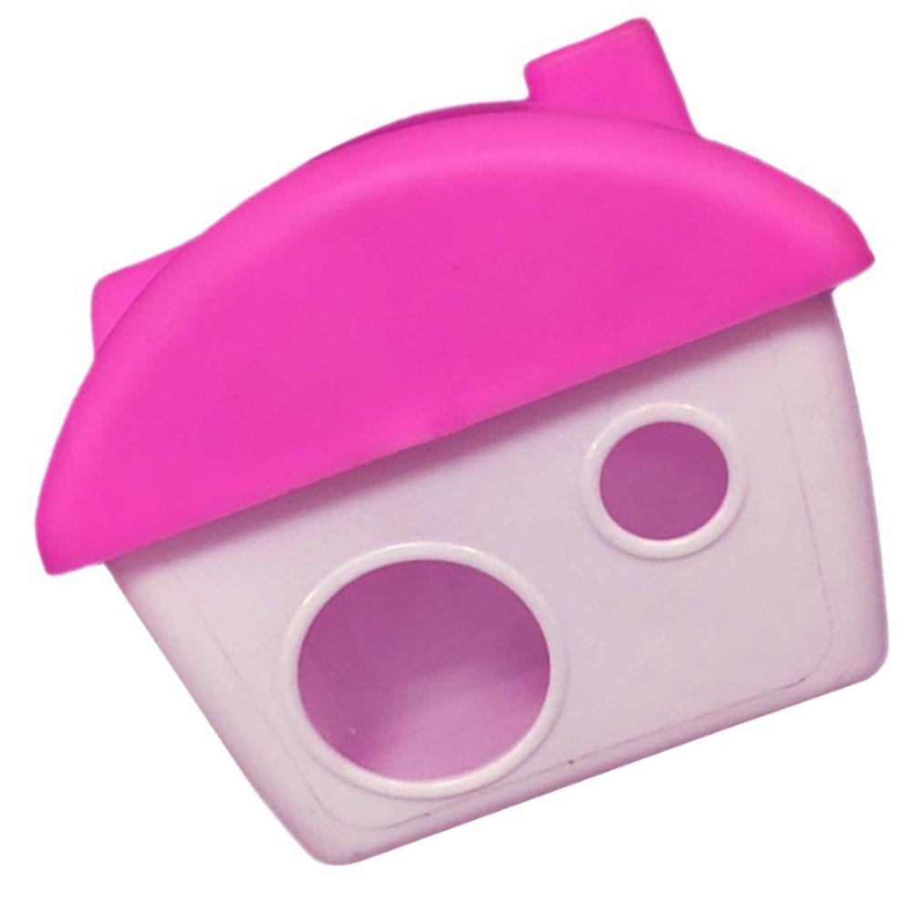 Rosa plástico hamster esconderijo casa castelo para cobaia chinchila brinquedos gaiola acessórios seguro material resistente cor brilhante
