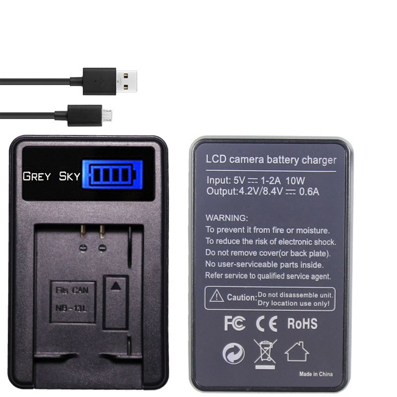 Batería NB-13L NB 13l + cargador usb con LCD para Canon G7X G9X G5X G7X Mark II G9X Mark II SX620 HS SX720 HS: Package 4