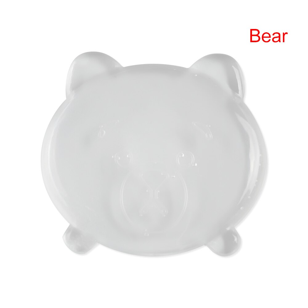 Transparent PU Door Stoppers Wall Protection Safety Shock Absorber Door Handle Bumpers Security Cartoon Waterable Wall Protector: Bear