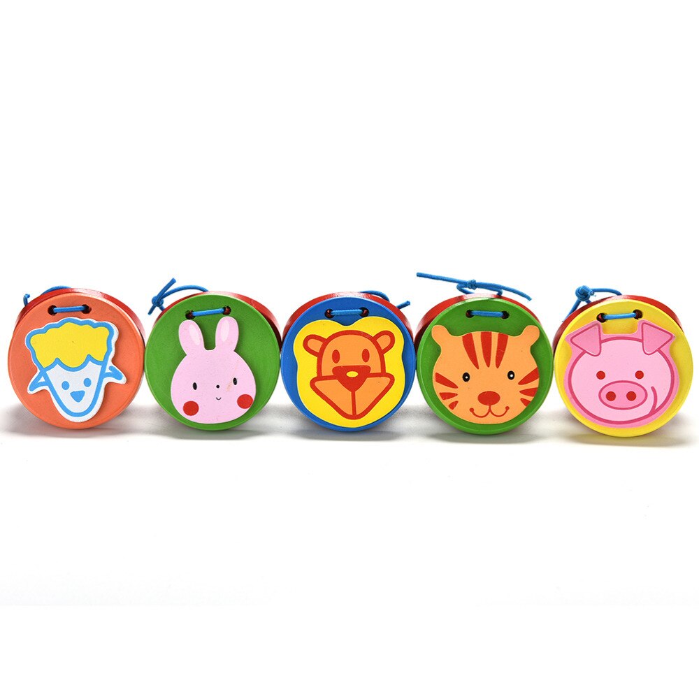 1Pc de dibujos animados castañuelas niños encantadores castañuela de madera Clapper de instrumento Musical de juguete