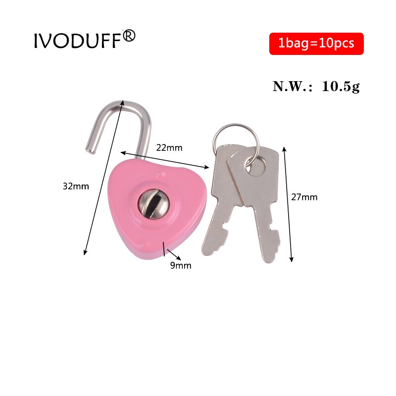 Metal lille hjertelås med nøgler, hjerte hængelås i rosa pink farve til dekoration