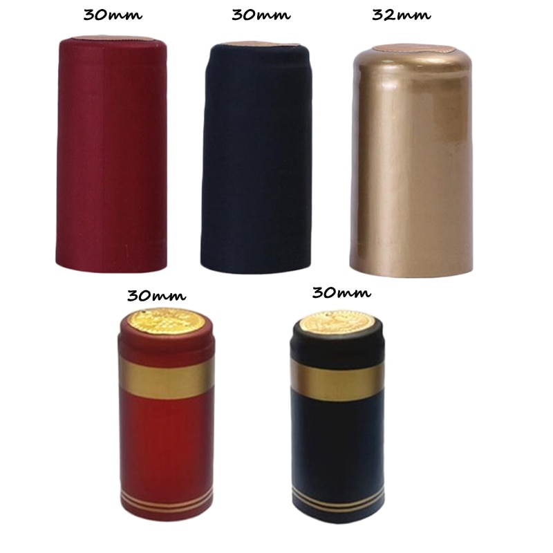 100 Uds. Tapa termoretráctil para botella de vino, tapa termoretráctil de PVC para Bar o , accesorios para Bar