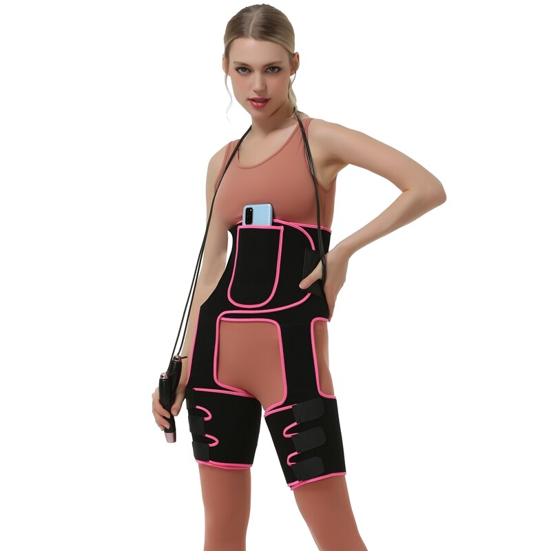 Recortador de muslo de cintura alta 3 en 1 y levantador de glúteos neopreno rutina ejercicios para adelgazar cinturón de bolsillo mujeres entrenador de cintura pérdida de peso pierna Shaper