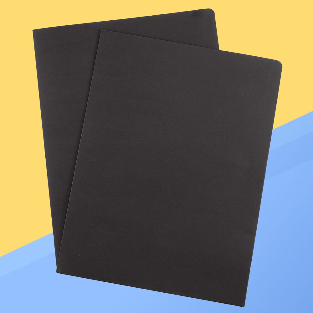 12Pcs A4 2Pockets Kraft Paper File Folder Brown Holder Document Folder Office Project File Presentation Folder (Black)