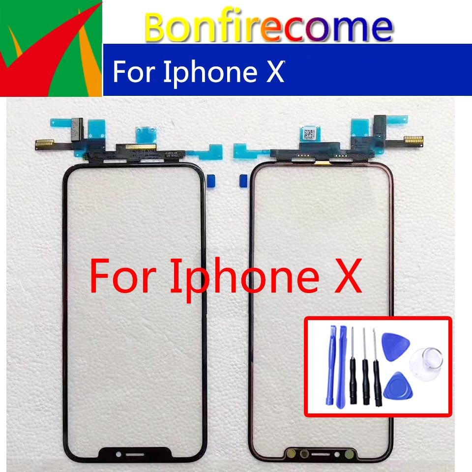 Pantalla táctil iphoneX para Iphone X, Panel digitalizador de pantalla táctil, Sensor de repuesto, lente de cristal táctil sin Lcd