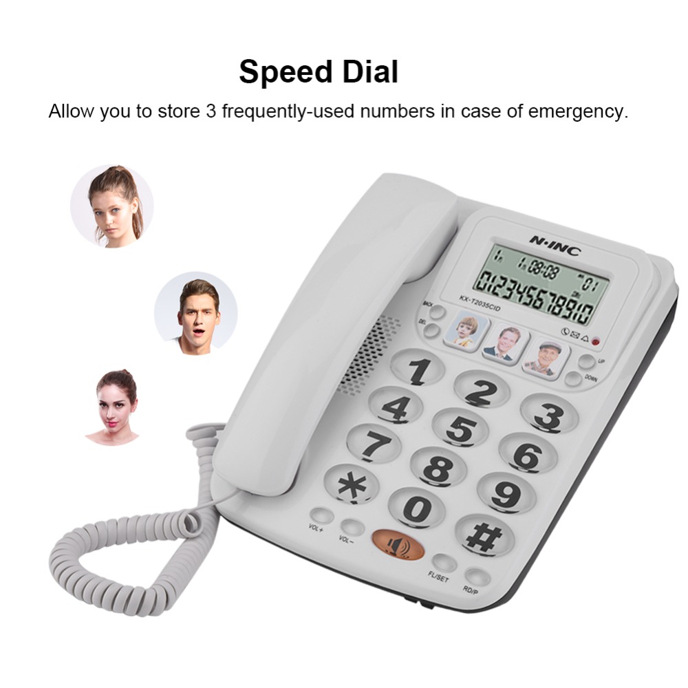 KX-2035CID 2-line Corded Phone with Speakerphone Speed Dial Corded Phone Incoming Call Display with Caller ID for Home Office