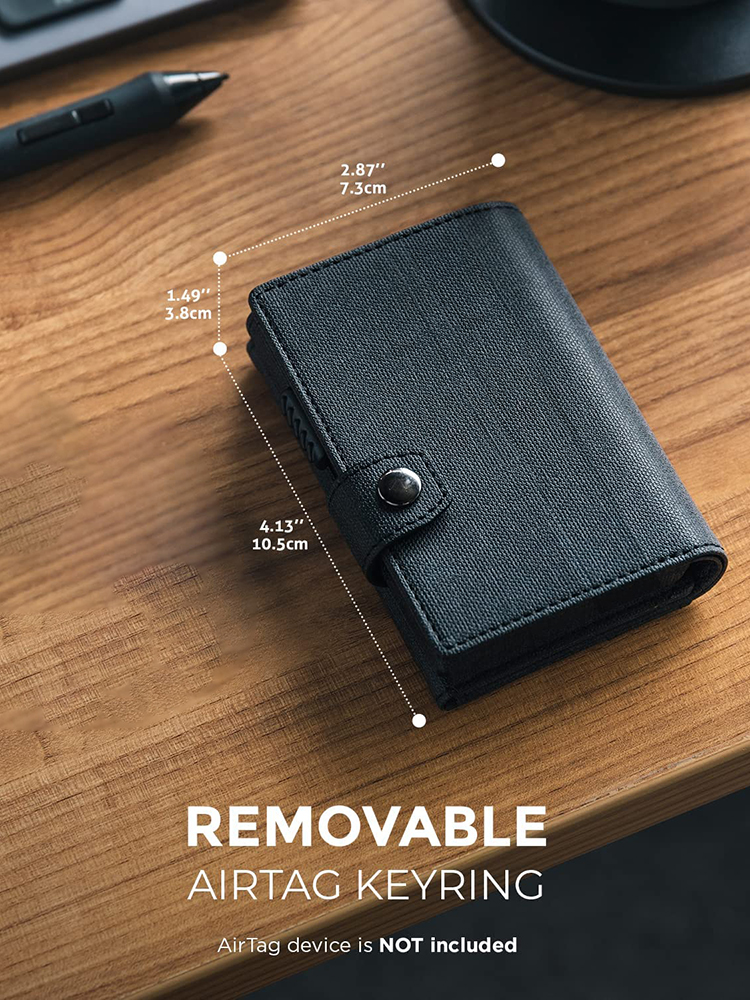 YATBEST Herren-Kartenpaket, Aluminiumbox, RFID-Anti-Diebstahl-Bürste, große Kapazität, Pop-Up-Kartenclip, Stoffmuster, tragbare Geldbörse