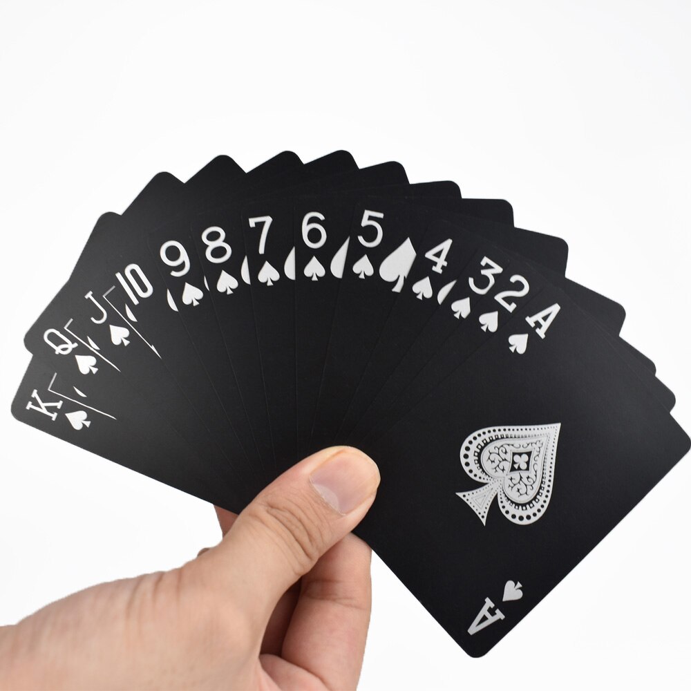 UBUY di Alta Qualità Impermeabile IN PVC Nero di Plastica Carte Da Gioco di Colore Nero Gioco di Poker