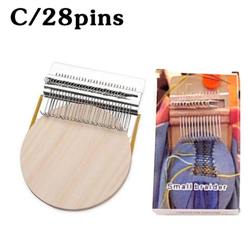 Mini Wooden Weaving Darning Loom Machine Loom Knitting Machine Home Fun Repair Loom Manual DIY Weaving Art Darning Tools: 28 pins