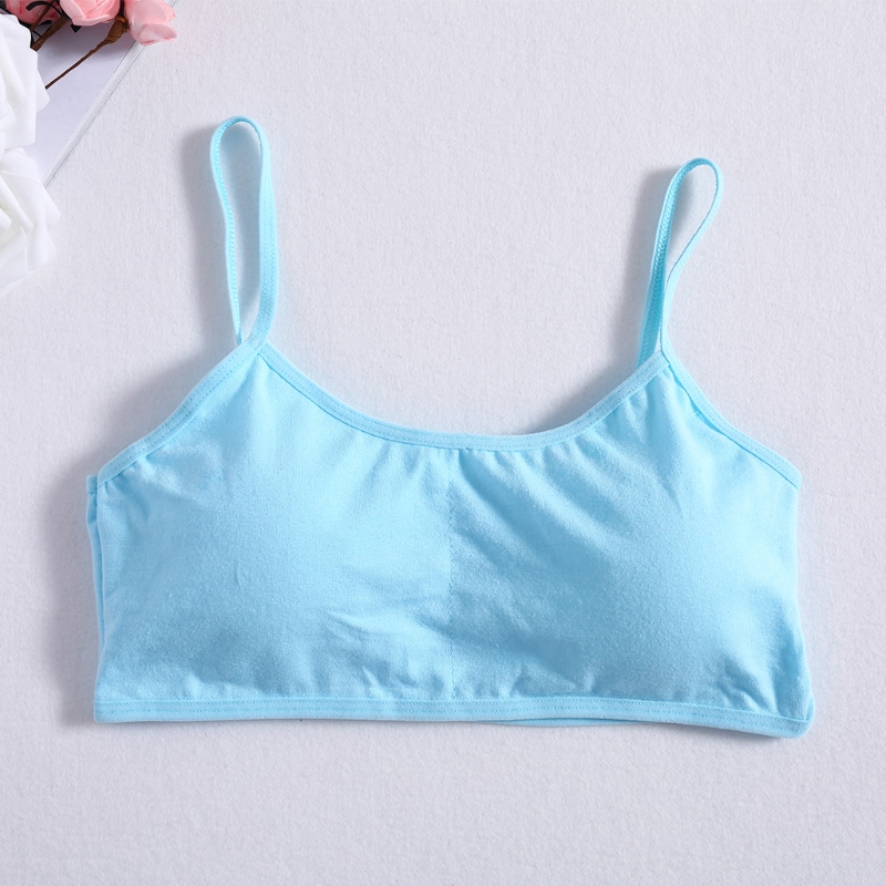 Young Girls Solid Soft Cotton Bra Tube Top Puberty Teenage Breathable Underwear Kid Tube Top