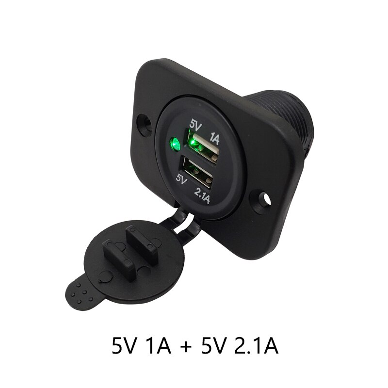 Dual Auto Usb Adapter Oplader Voor Motorcycle Auto Truck Atv Boot Mini Auto Charger Sigarettenaansteker Auto-Oplader 12V 24V: B