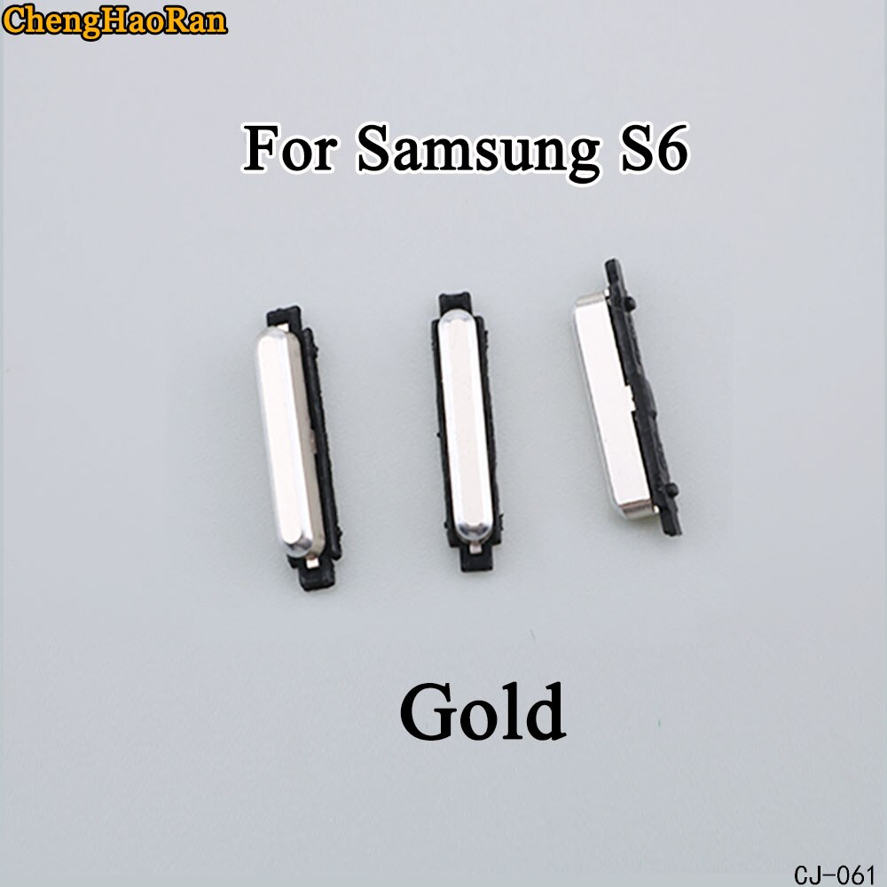 ChengHaoRan Zijknop Voor Samsung S6 S6 rand Telefoon geval kant knop switch power volume knop reparatie onderdelen vervanging: S6-Gold