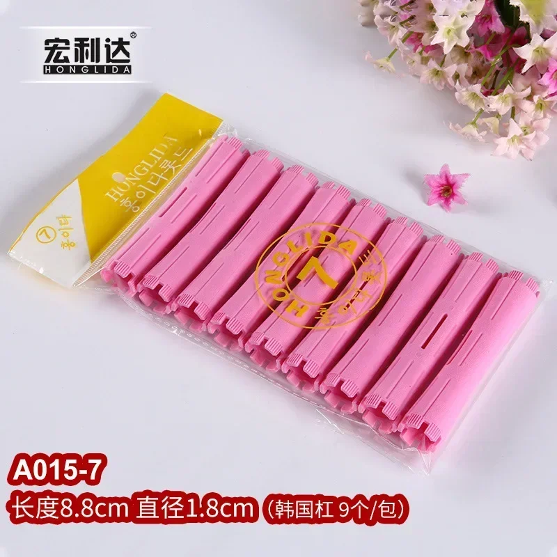 Varillas para permanente de cabello, varillas de ondas frías, varillas de plástico para permanente, rodillos rizadores, peine de acero, rizador de pelo sin calor para mujeres: Castaño