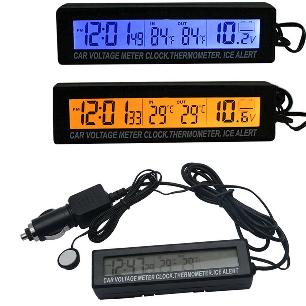3 in 1 draussen Auto Zubehör Mini LED-anzeige Auto Noctilucence Spannung Meter drinnen Multifunktionale Thermometer Digitale Uhr