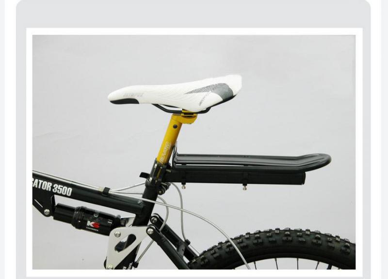 Black Bike Quick Release Luggage Cargo Seat Post Carrier Rear Rack Fender Aluminum Alloy Frame Carrier Holder Mount Bicycle