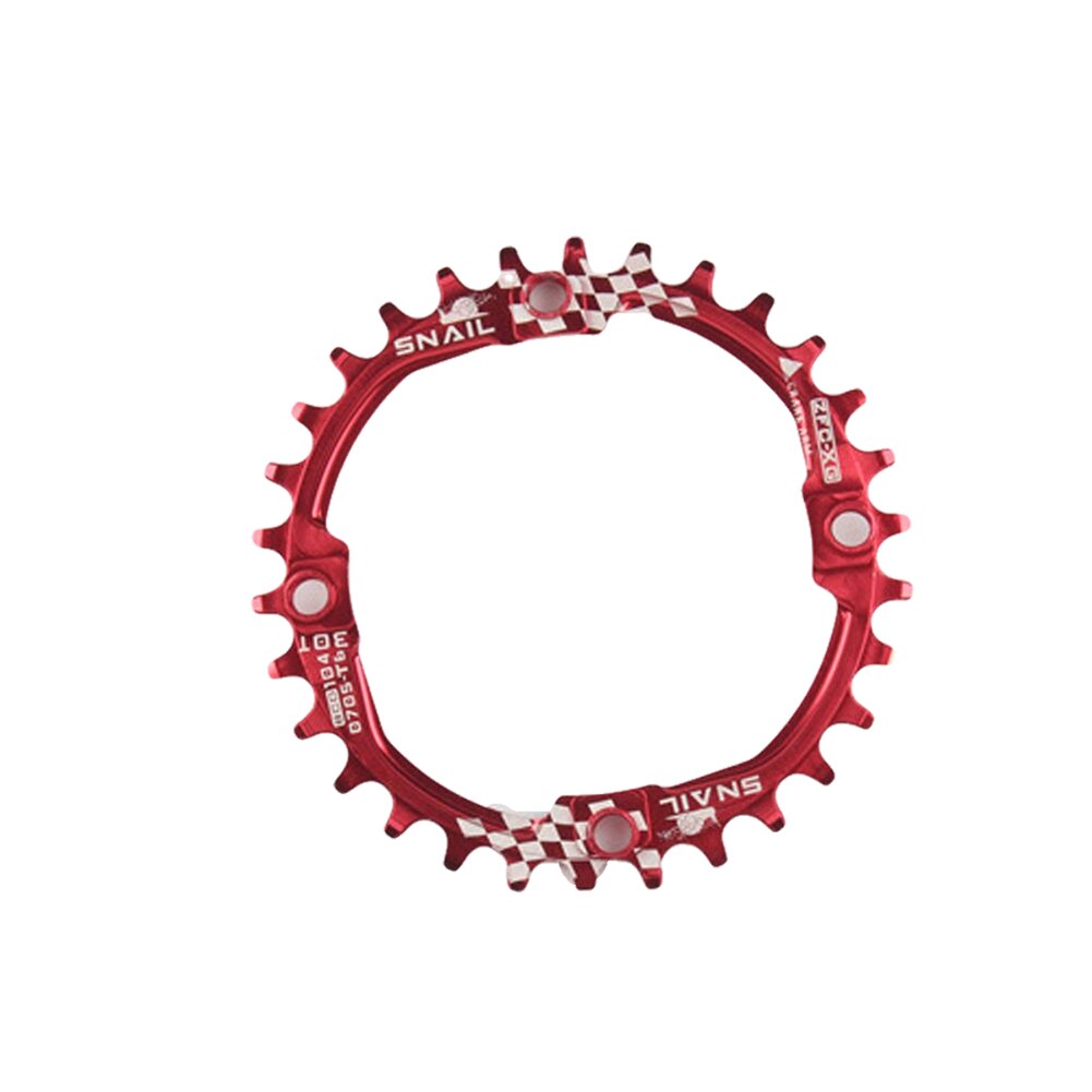 Smal bred kædehjul , 104 bcd 30t enkelt aluminiumslegering kædehjul til de fleste cykler, landevejscykler, mountainbikes, bmx, mtb: Rød