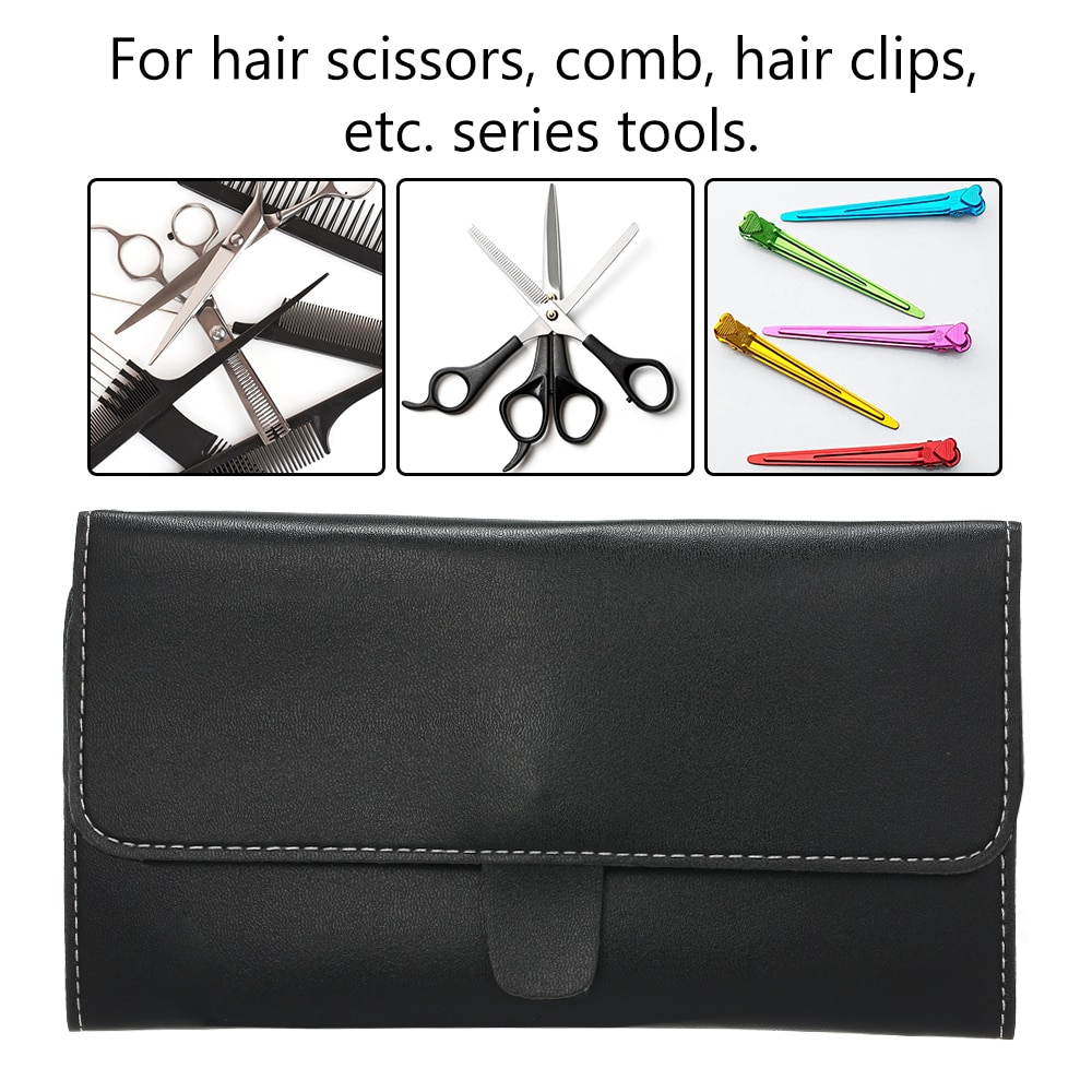 Pu læder frisør frisør sakse tasker salon frisør saks værktøj hylster folde taske frisør salon