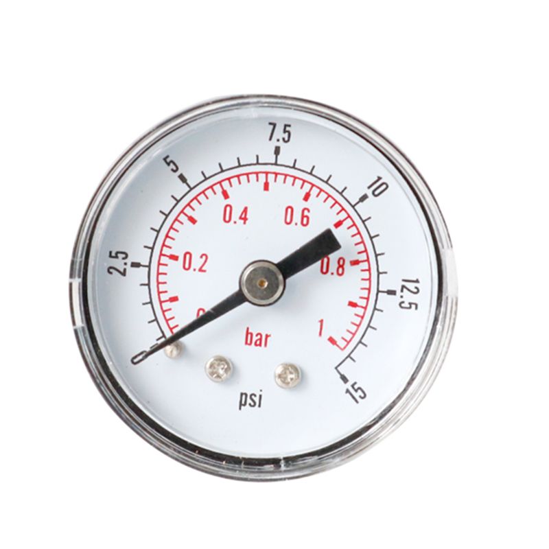 Manometer 40mm 1/8 bspt bagpå 15-300 psi & bar til luftgasbrændstof  c90a: 15 psi