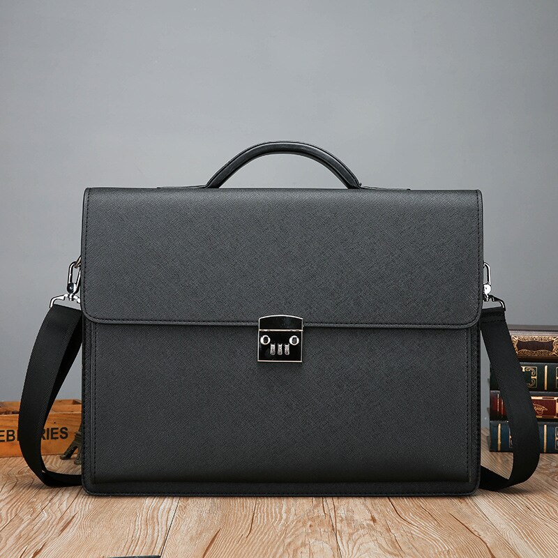 Bag Business Briefcase Briefcases Lock Shoulder Hand Bag 15.6 Inch Laptop Bag: black small