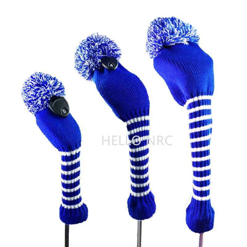 HELLO NRC – couvre-tête en bois tricoté hybride pour Clubs de Golf 3 pièces/ensemble, pilote UT, Fairway, 1 3 5: Blue 13UT