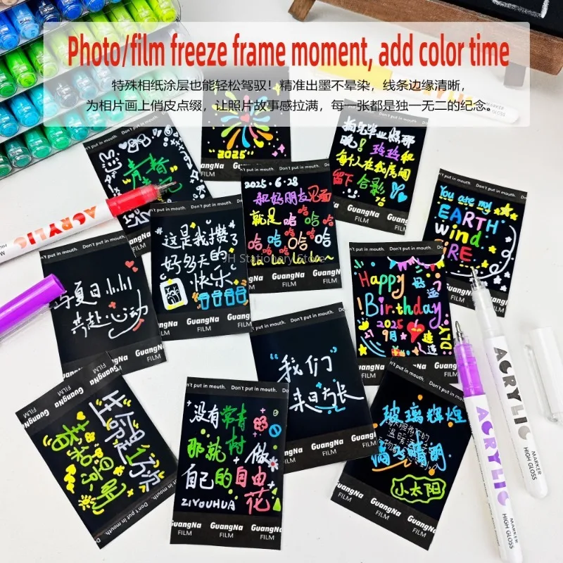 GUANGNA 168/12 Colors Direct Liquild Acrylic Gel Pen Large Capacity Highlight Morandi Multicolor Marker Pen School Stationery