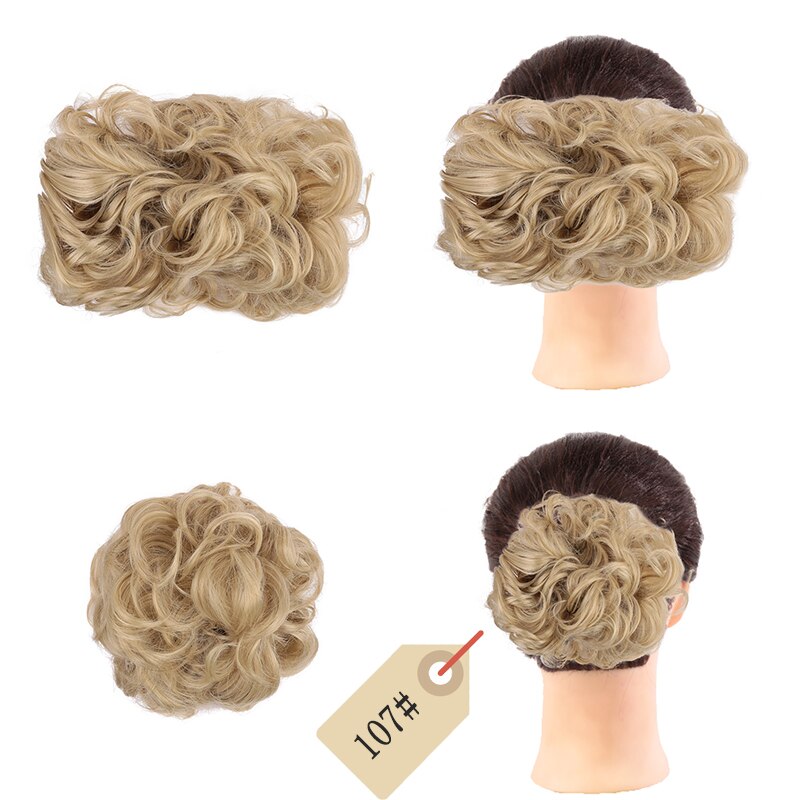 Dianqi Gignon Korte, Krullend, synthetische Blonde Haarspeld De Grote Pudding Haar Geknipt Om De Pruik Met Twee Plastic Kammen: 107