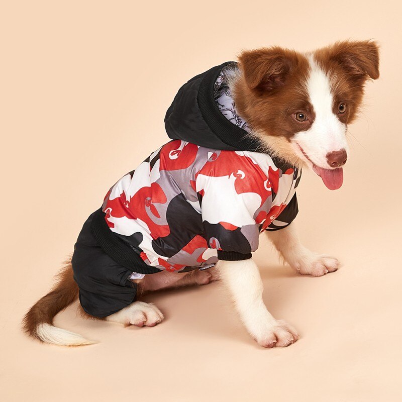 -Hiver bouledogue français Camouflage Costumes pour chien neige doudoune manteau pour petit moyen chien vêtements pour animaux de compagnie combinaison