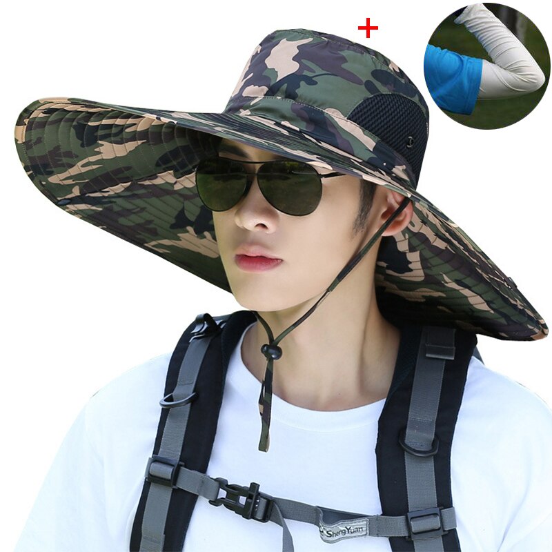 Fishing Hat Man Spring Summer Sun Protection UV Protection Breathable Wide Brim Hat For Fishing And Recreation Sun Cap