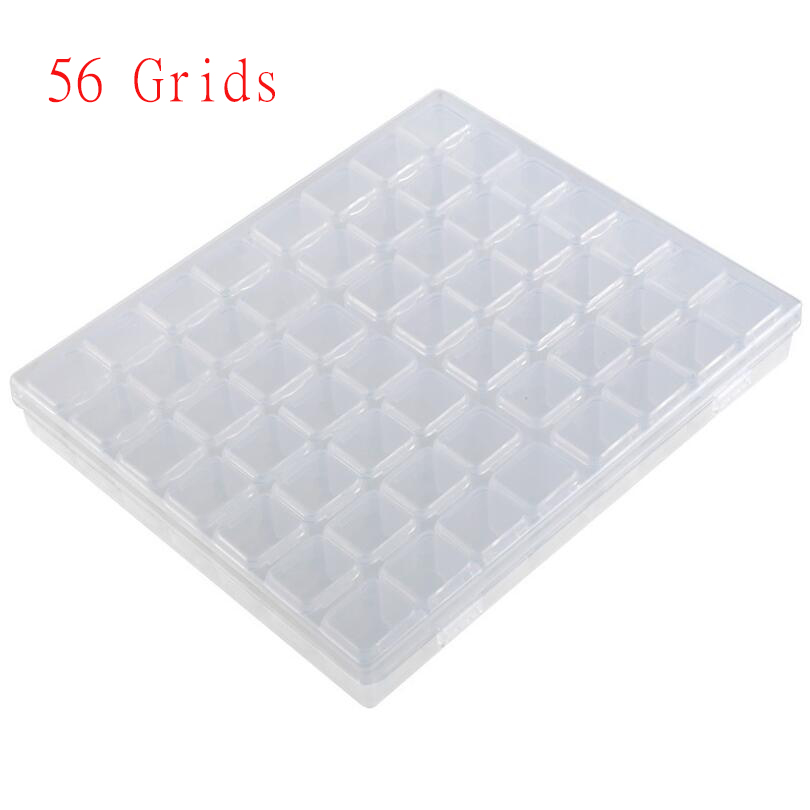 56/28 Grids 5D DIY Diamond Painting Drill Box Jewelry Box Rhinestone Embroidery Crystal Bead Organizer Storage Case Container: 56 Grid-White