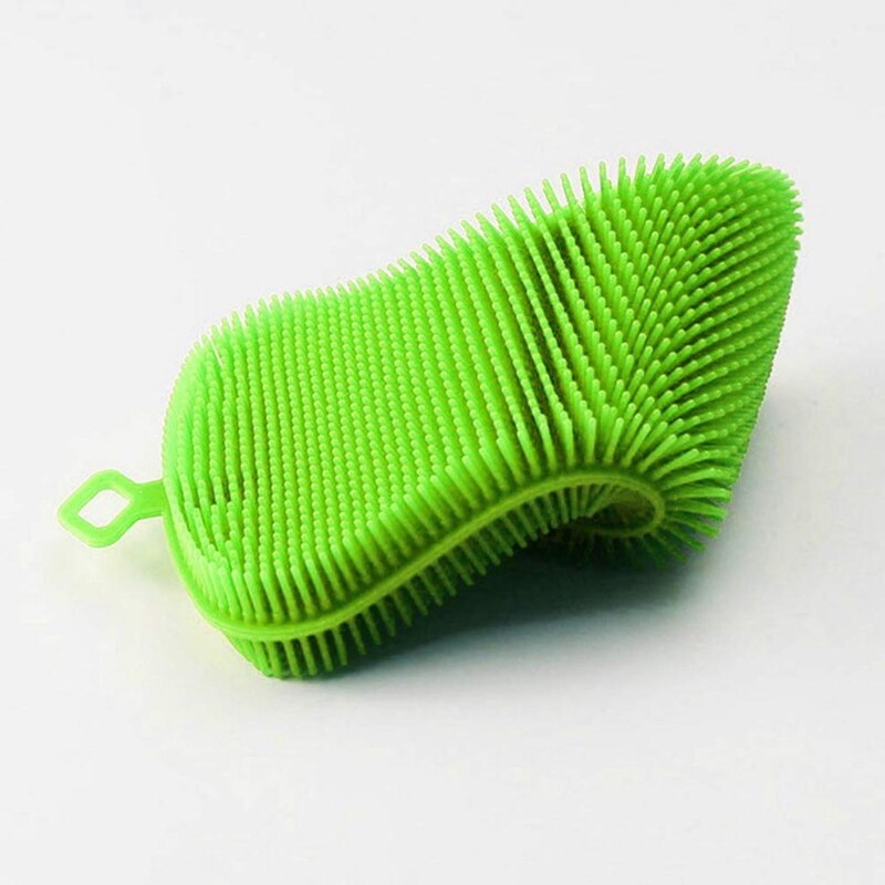 3Pcs/set Silicone Dish Washing Sponge Scrubber Kitchen Cleaning Antibacterial Tool Dish Bowl Cleaning Brush Scouring Wash Pad