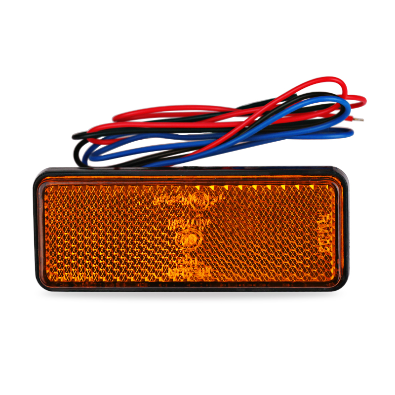 Luz trasera para motocicleta, Reflector rectangular, lámpara de freno trasero, luz trasera para motocicleta, reflectores LED ATV para coche, luces de advertencia laterales para camión