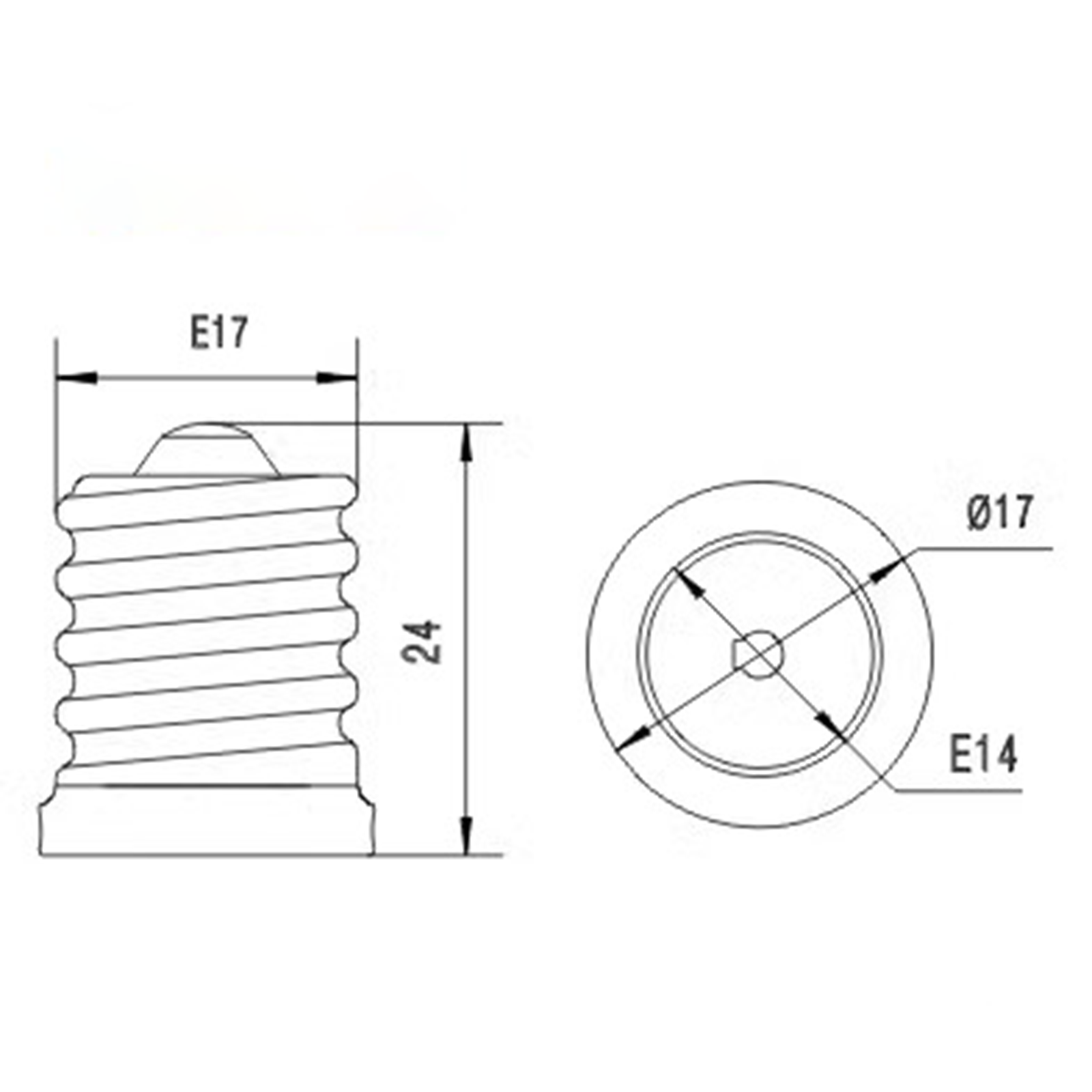 2PCS E17 to E14 Adapter, E17 to E14 Socket Converter for LED/CFL/Halogen Bulbs, Durable Lamp Holder Base Adapter