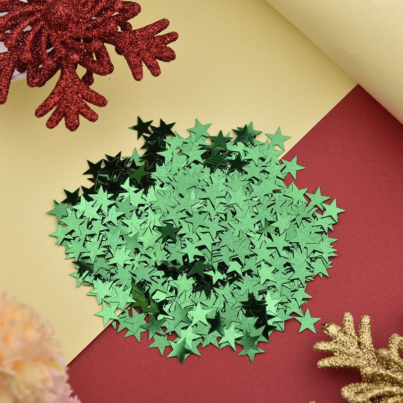 1000 stks/zak 10mm Vijfpuntige Ster Confetti Goud Zilver Groen Rood Blauwe Ster Papier Schroot Wedding Party Decoratie confetti