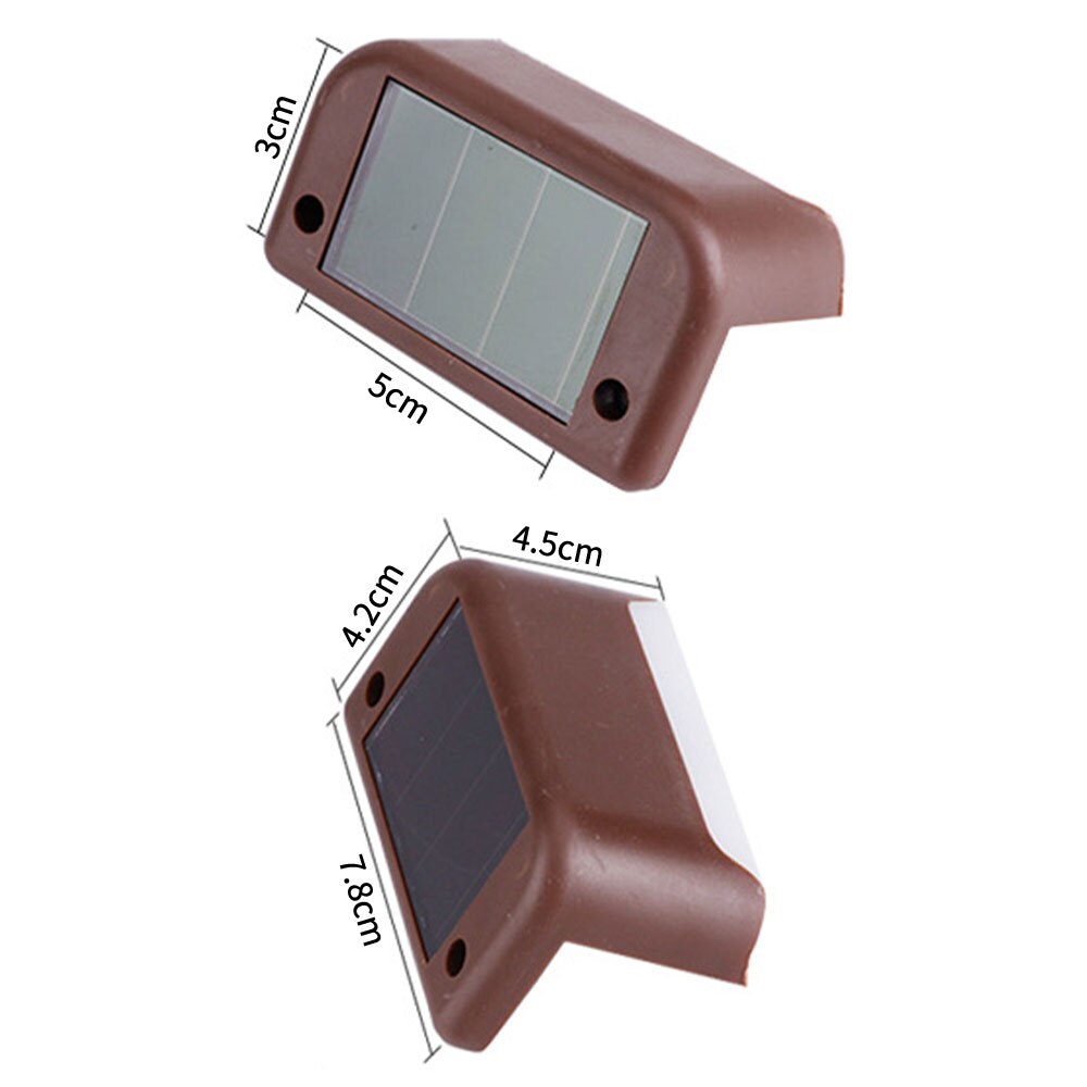 8pcs Waterproof LED Solar Deck Lights Outdoor Decor Lighting Backyard Outdoor Stair Lights Garden Patio Street Fence Warm Lamp