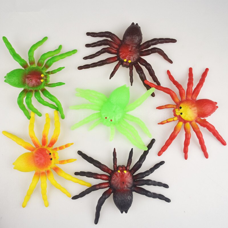 big size Halloween Novel Black TPR Simulation Spider Shaped Rubber Kids/Children Toy: 10X9cm