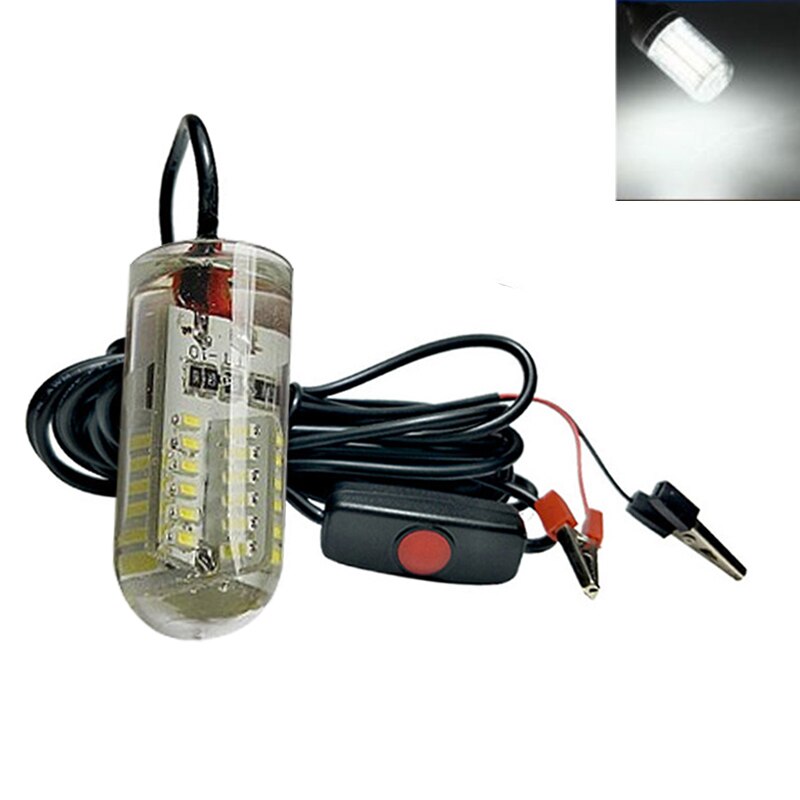 underwater fishing light for pools 220v waterproof 12v led powered marine lights strip switch fish quarium projector plug boat: B type cold