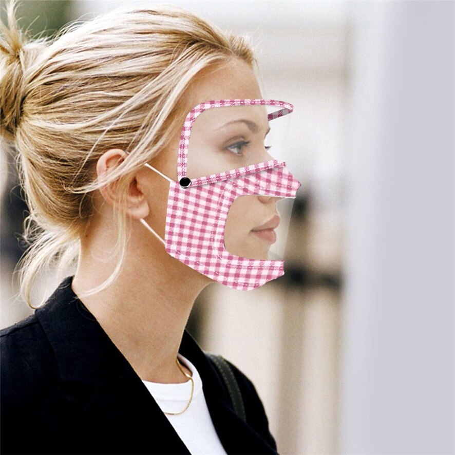 1pcs Women Printed Lip Language Visual Shield Splash Transparent Face protector facial transparente Dust Protective Proteccion 8