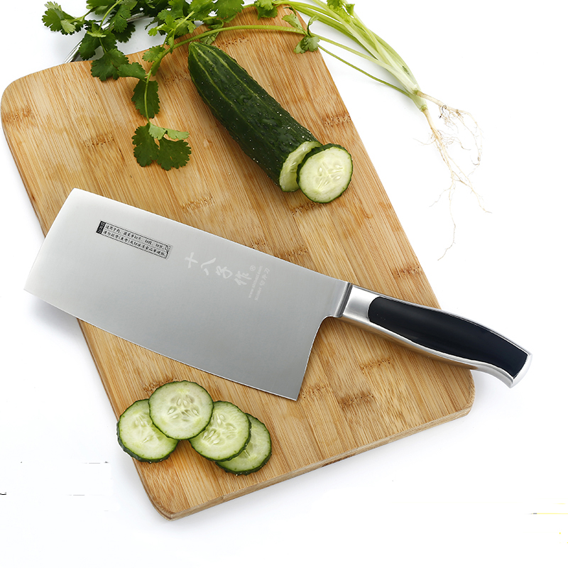 Skarp køkkenkniv i rustfrit stål kok kødhakker kniv træskaft hugge ben kniv køkken køkkenredskaber 2 stil