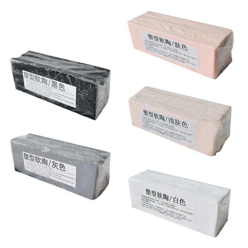 Arcilla polimérica de cerámica blanda para modelar, arcilla polimérica hecha a mano de , 500g, color negro, gris y blanco