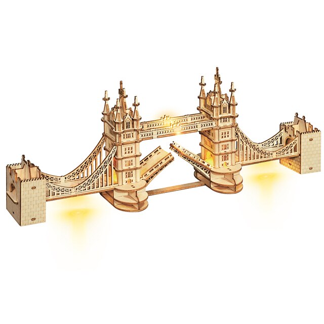 Robotime Wooden Puzzle Game DIY 3D Tower Bridge,Big Ben,Famous Building Assembly Toy for Children Teen Adult: TG412