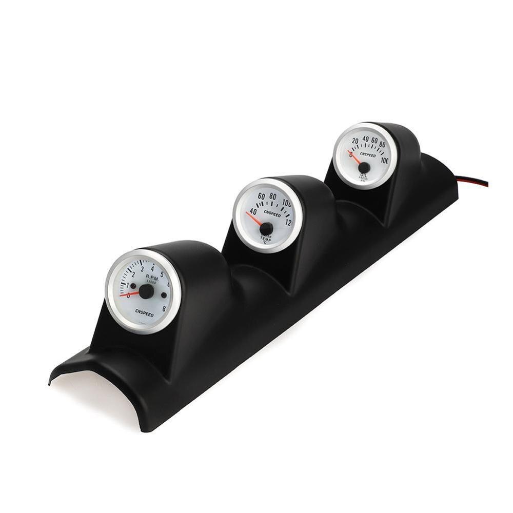 12V 2 "52Mm Led Elektrische Auto Bar Turbo Boost Gauge En Met Sensor Meter Drie-In-Een Houder Accessoires 1 * Schroef Meter I6D4: C