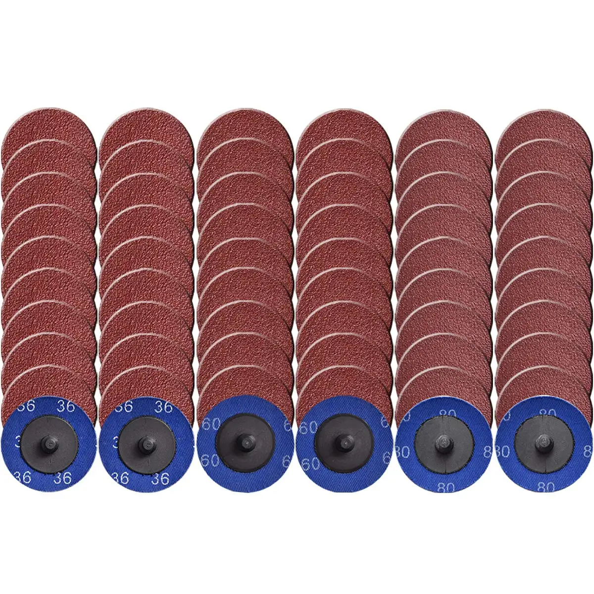 20Pcs Quick Change Roll Lock Sanding Disc 36 -240 Grit 2 Inch for Die Grinde Surface Prep Polishing Metal Grinding Wood Sanding