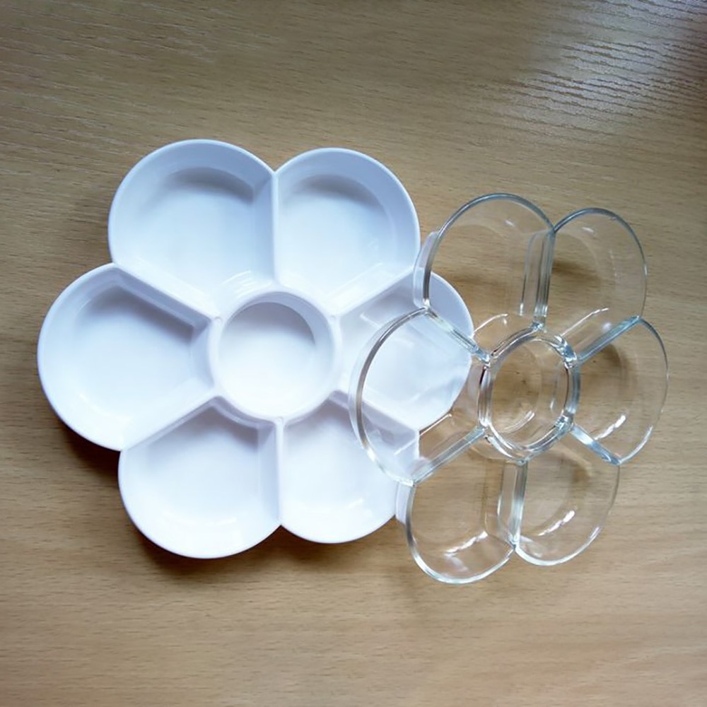 Plastic Palette Art Paint Plastic Drawing Tray Color Palette for Oil Watercolour White Painting Pallet School Painting Tools