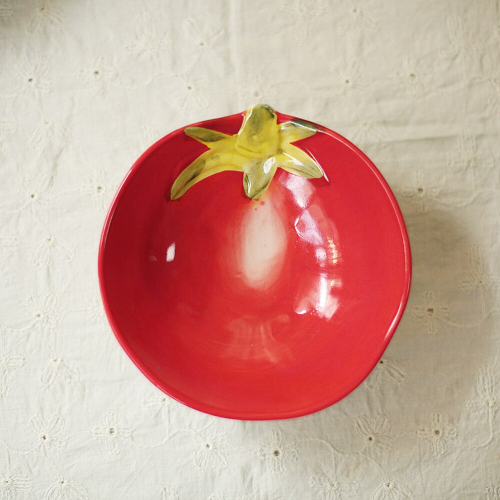 Cuenco de postre de cerámica japonesa con de tomate, plato para servir, plato para ensalada de frutas, 1 ud.