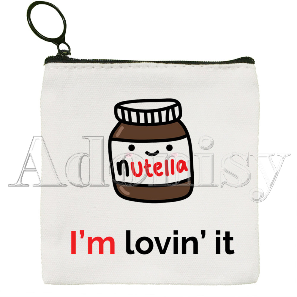 Nutella Nette Einfarbig Leinwand Geldbörse Kleine Frische Neue Reißverschluss Schlüssel Tasche Hand Tasche: D