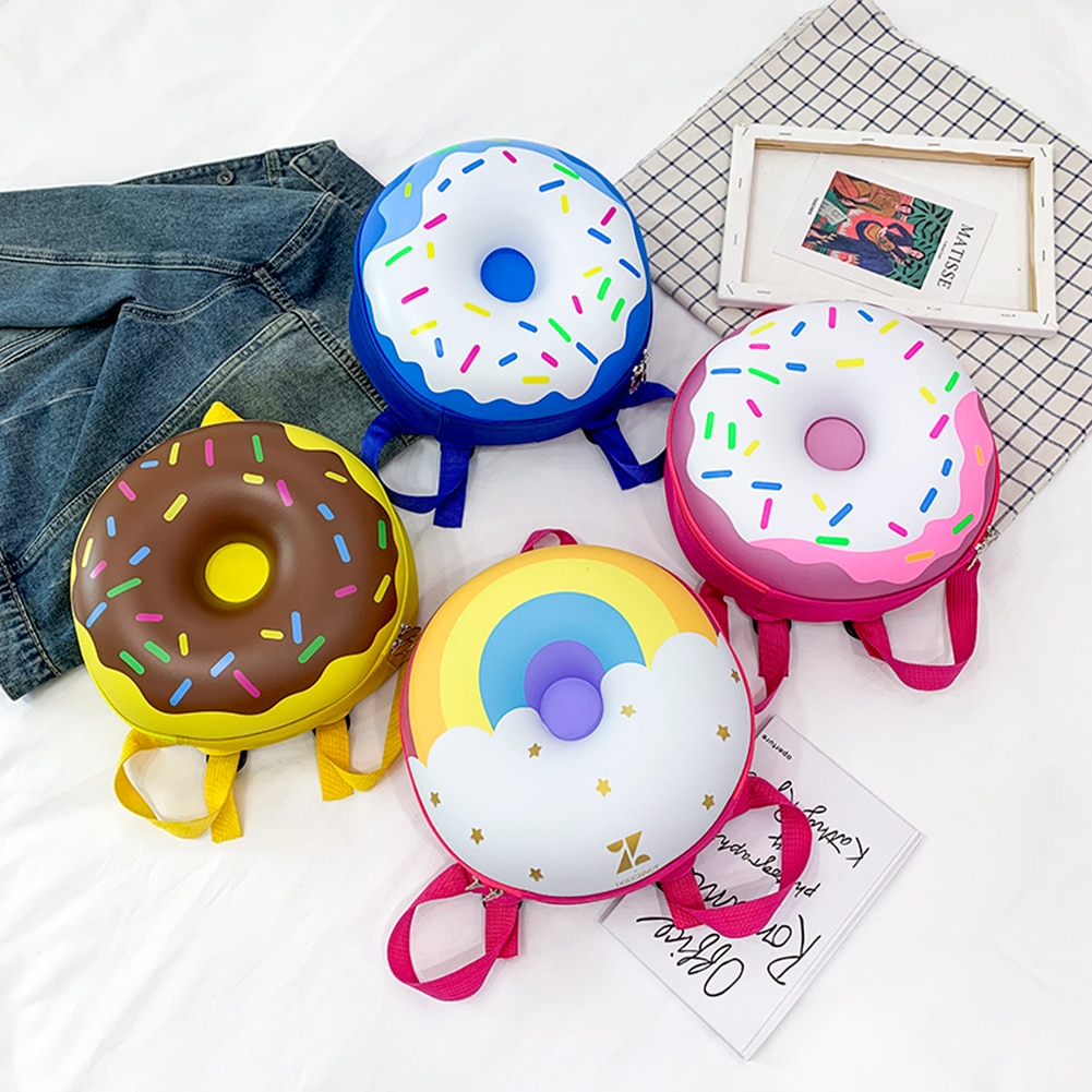 Lovely Donut Rainbow Backpack Kids Kindergarten School Book Bag Casual Bagpack Vintage Bags for Children Kids Birthday 2022