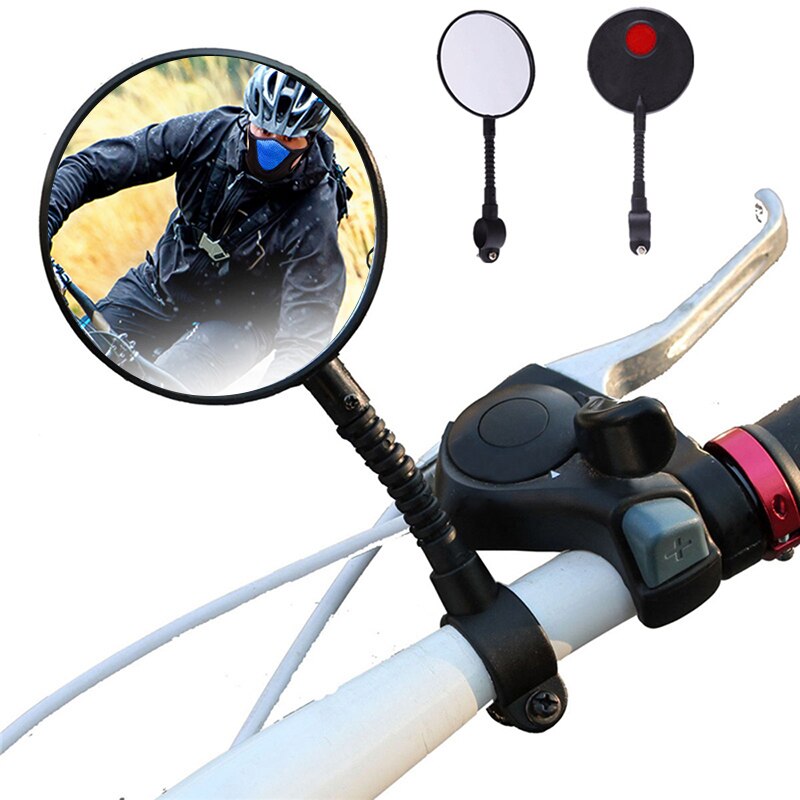 Bike Rear View Mirror Bike Handlebar 360° Rotatable Road Mountain Durable Warning Light Cycling Mirror Equipments: 04
