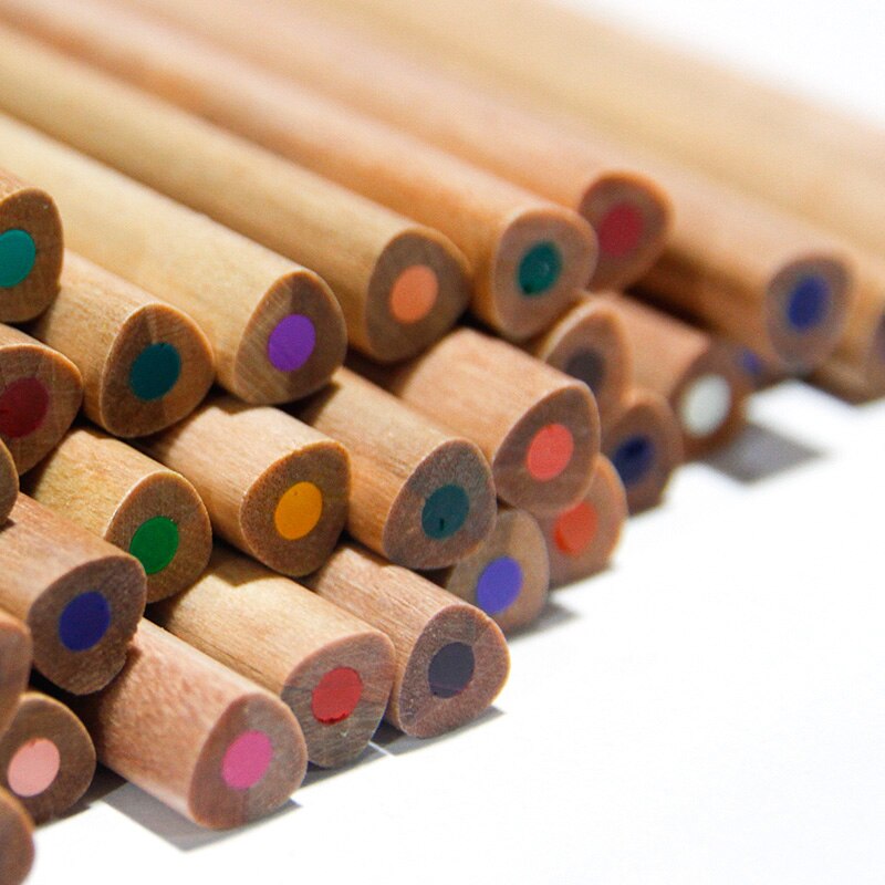 Stationery Art Supplies Nature Wood Colored Pencils Drawing Sketch Pencils Office School Supplies(12/18/24/36/48 Colors)