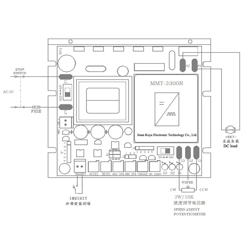 Factory Adjustable 180V SCR Classes DC Motor Speed Controller input 115v 230v ac output 90v 180 vdc brush dc motor controller